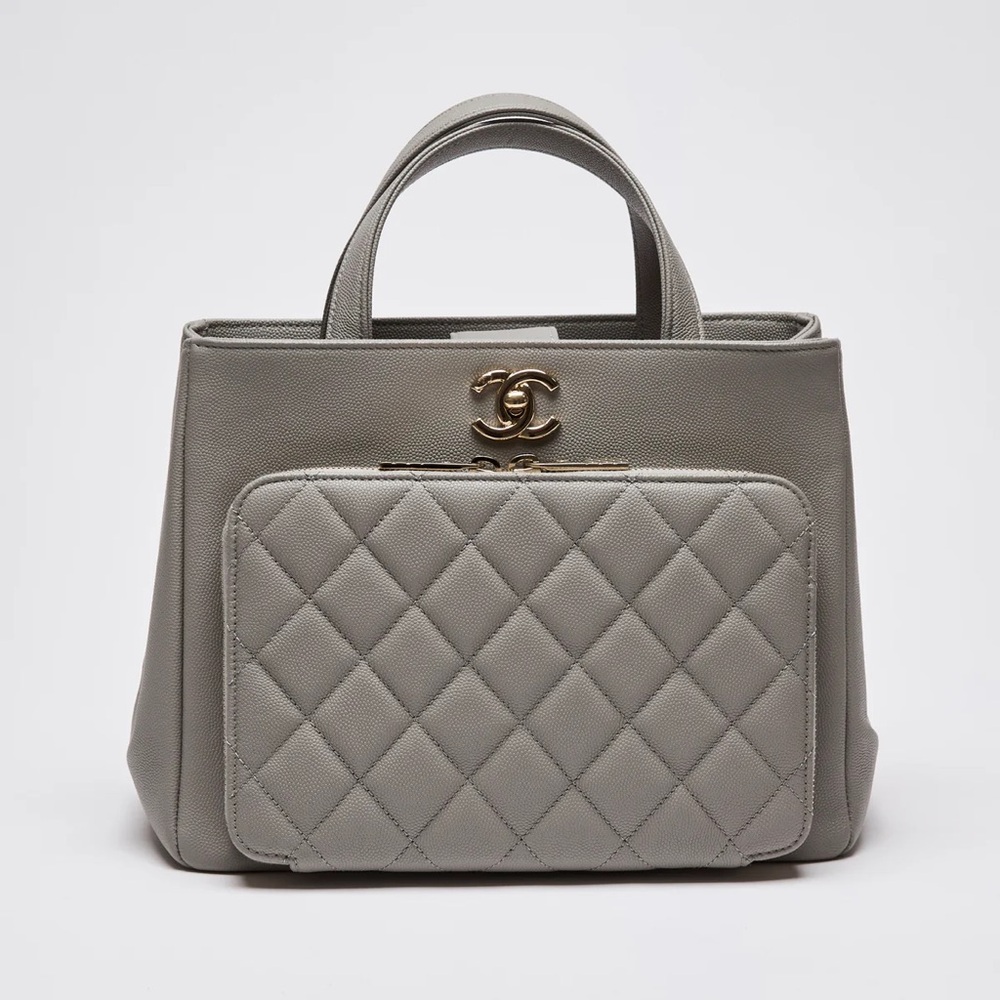 Chanel Business Affinity Grey Caviar Shopping Bag